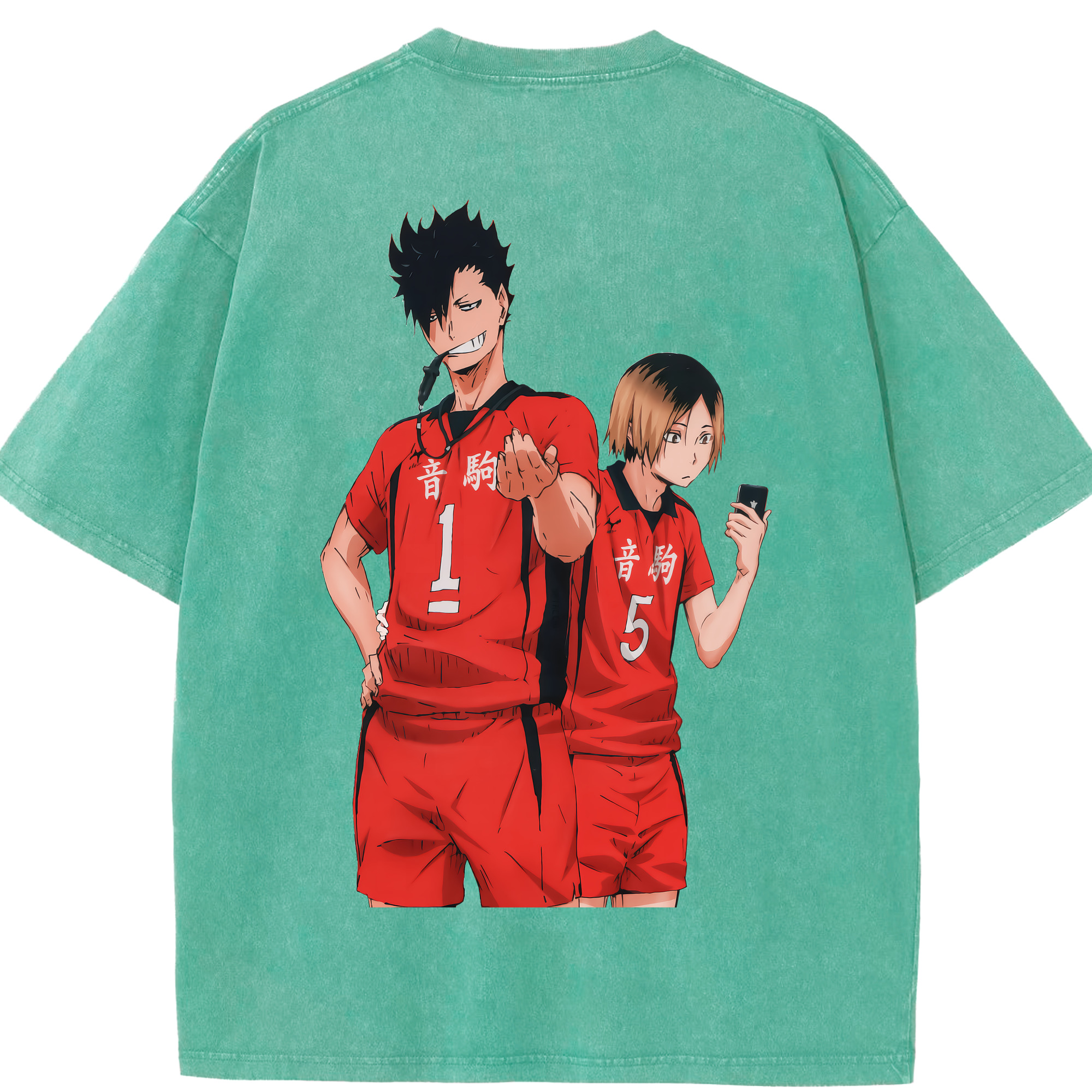 （画像用） ハイキュー!! Haikyu!! 綿100% ヴィンテージ風 半袖Tシャツ（背面プリント）